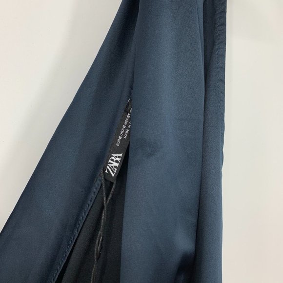 Zara Bodysuit Blue Sateen VNeck Sleeveless NWT - Picture 5 of 11